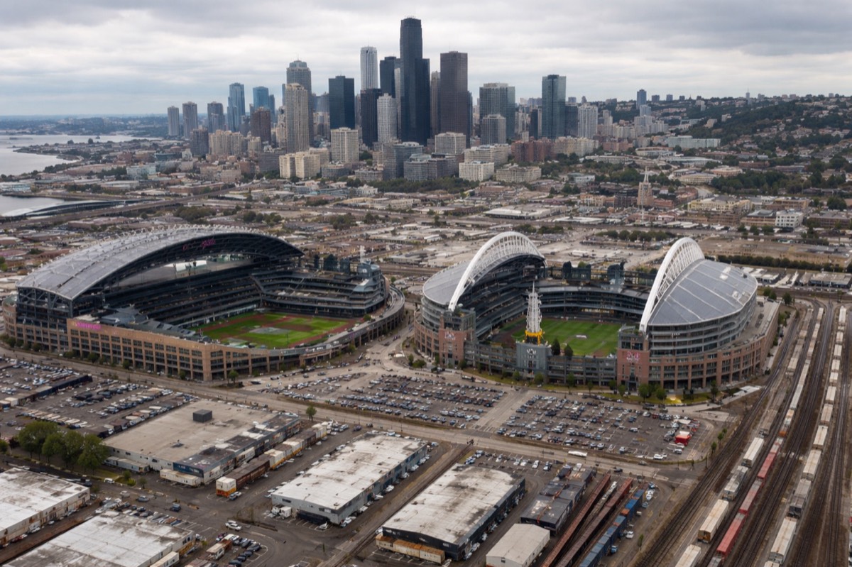 SODO stadium district near the light rail in Seattle